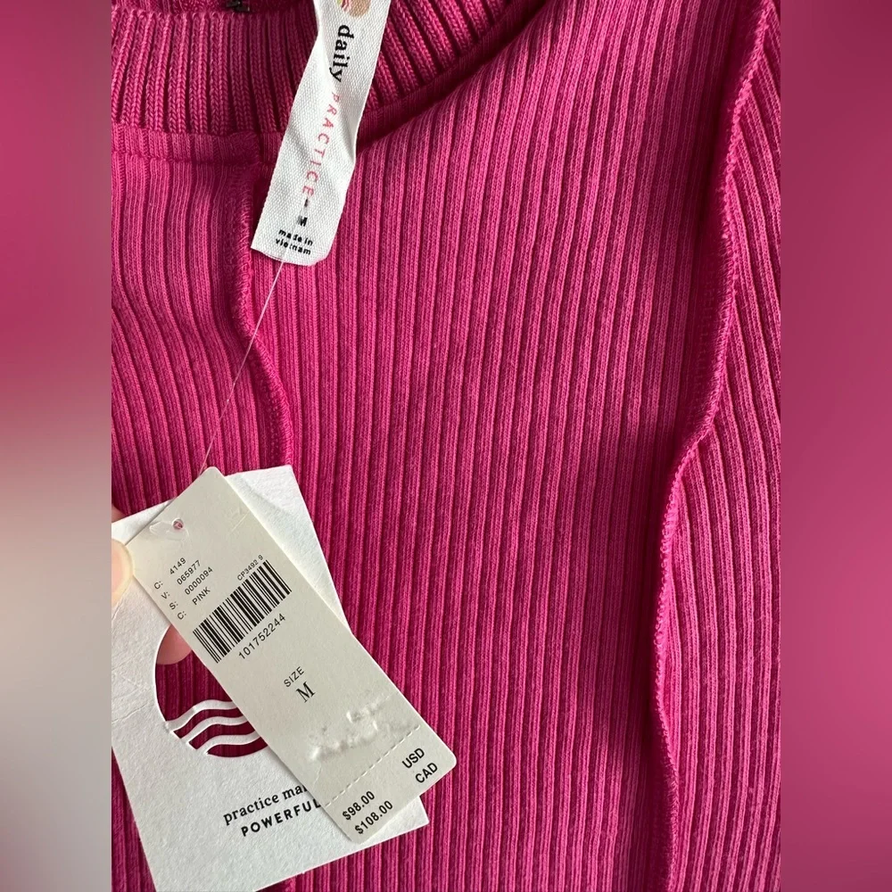 NWT Anthropologie Daily Practice Buzzer Beater Cotton Blend Pink Mini Dress Sz M - Picture 6 of 15